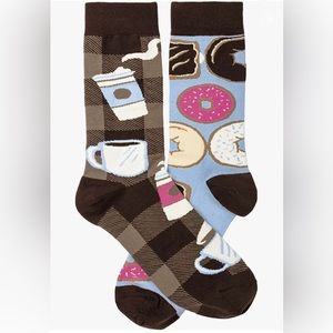 Primitive by Kathy Coffee and donuts socks.